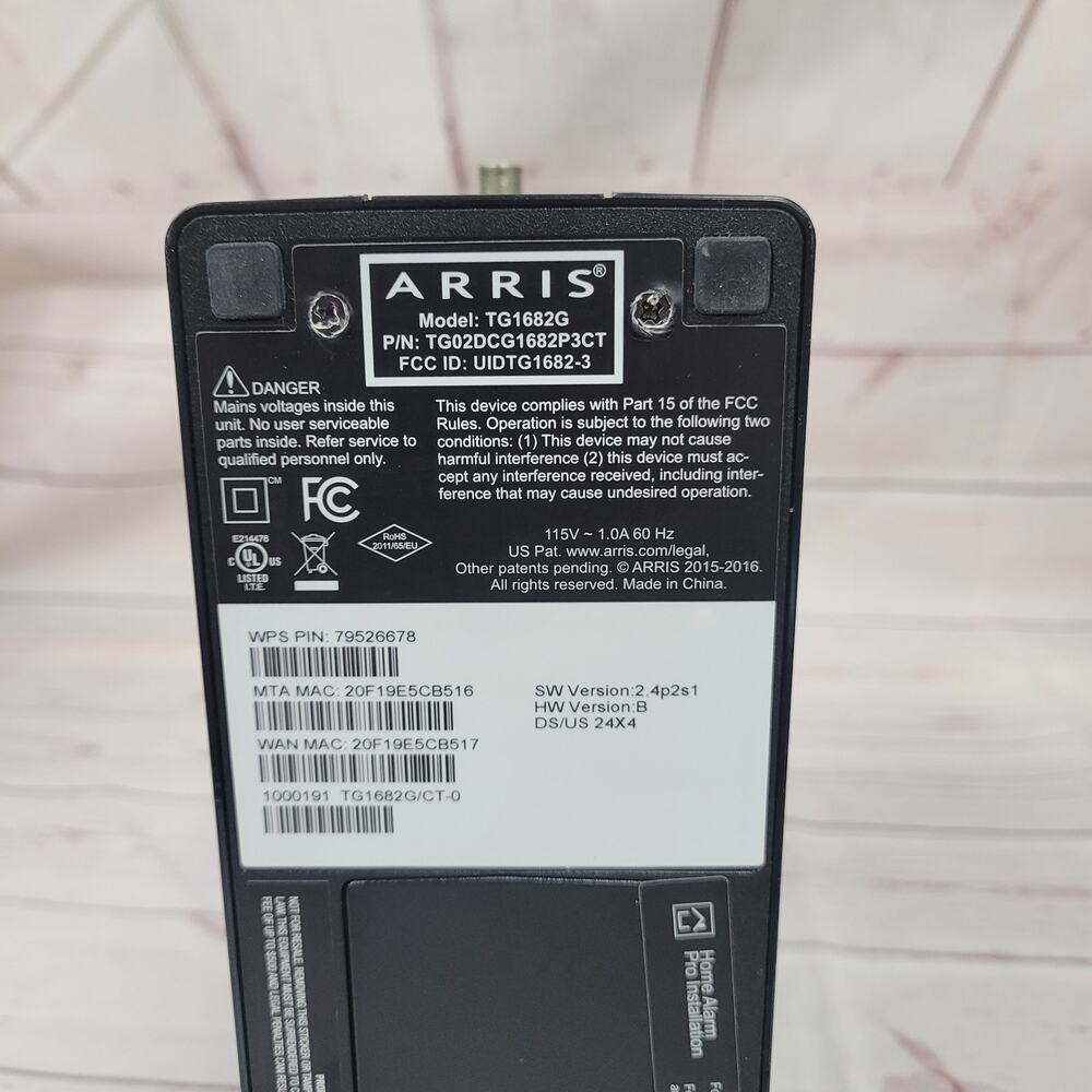 ARRIS TG1682G Xfinity DOCSIS 3.0 Cable Modem Router Untested - Picture 4 of 5